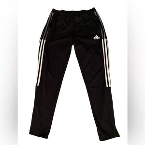 Adidas Youth Black Track Pants, Size Large (15-16 yrs), Primegreen, Zip Ankle